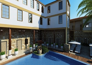 Земля с проектом отеля в Калеичи в Анталии