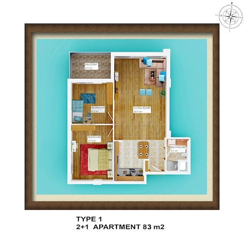 Готовый проект всего 250 метрах до моря в Анталии 