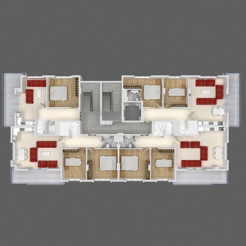 Новый готовый комплекс квартир в Махмутларе