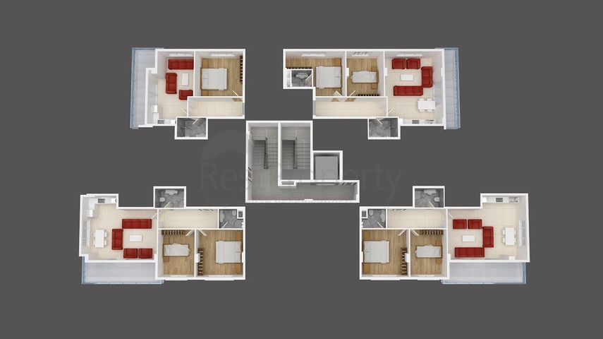 Новый готовый комплекс квартир в Махмутларе