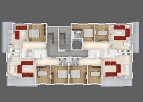 Новый готовый комплекс квартир в Махмутларе