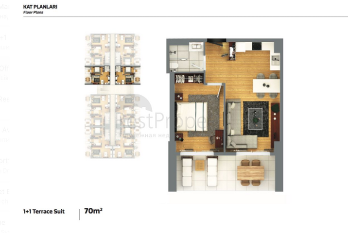 Элитный проект в Ларе Анталья в 400 м от песчаных пляжей