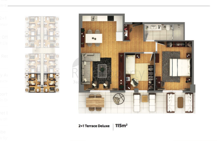 Элитный проект в Ларе Анталья в 400 м от песчаных пляжей