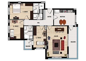 Готовый проект в районе Дошемеальты Анталья