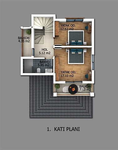 Новая трехэтажная вилла в районе Чалыш, Фетхие