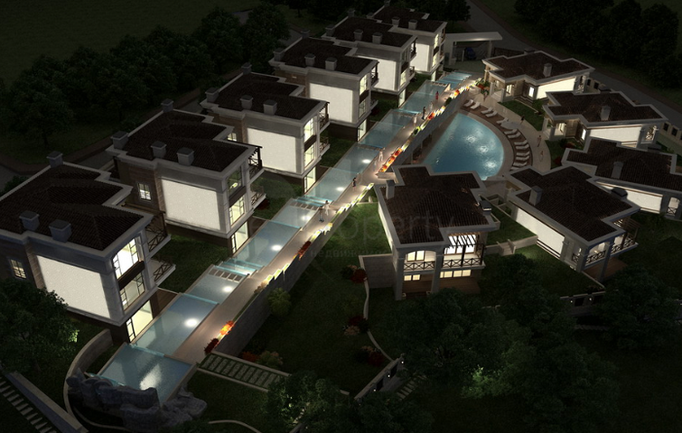 Вилла с мебелью в окружении горной природы в Анталии