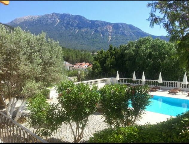 Дом в горном ущелье с зеленым садом