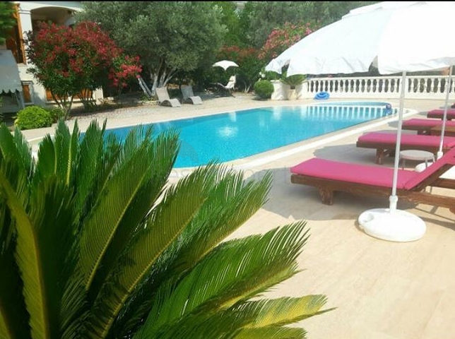 Дом в горном ущелье с зеленым садом