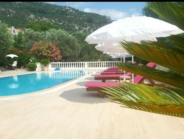 Дом в горном ущелье с зеленым садом