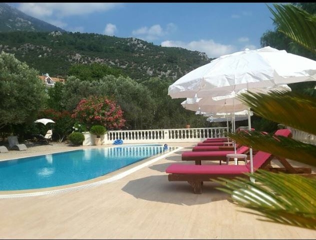 Дом в горном ущелье с зеленым садом