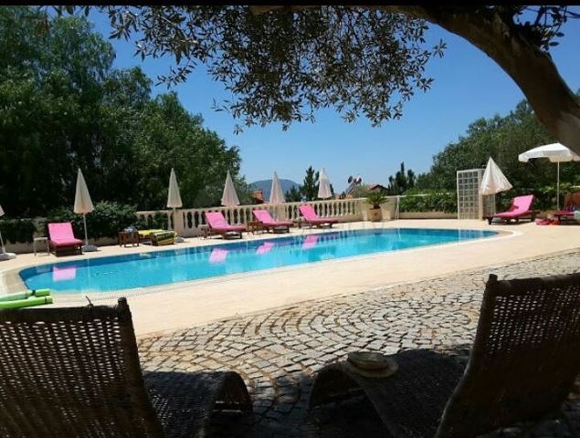 Дом в горном ущелье с зеленым садом