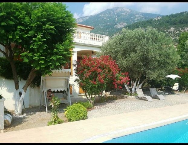 Дом в горном ущелье с зеленым садом