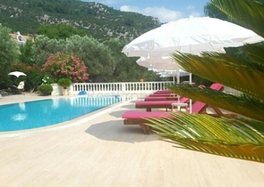 Дом в горном ущелье с зеленым садом