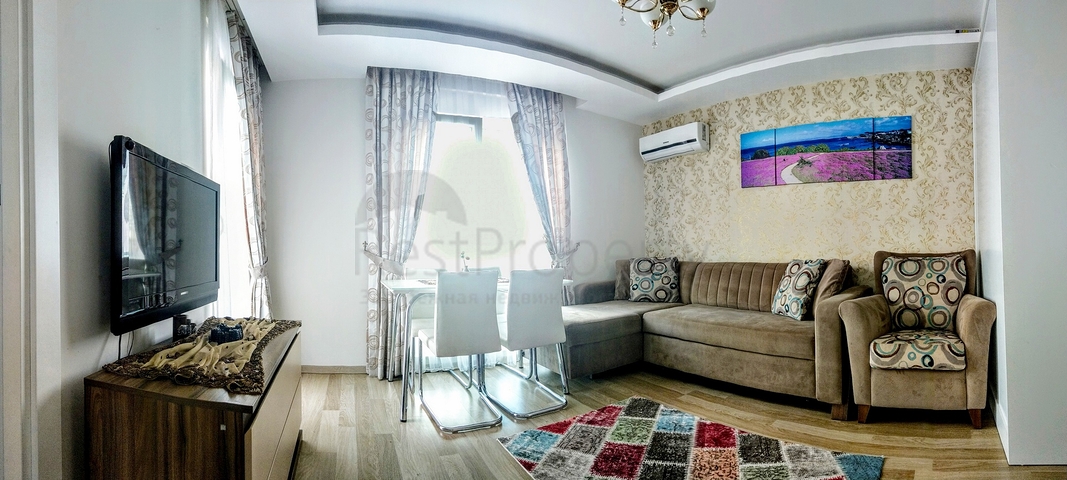 Квартира 1+1 с мебелью в комплексе 500 м до моря