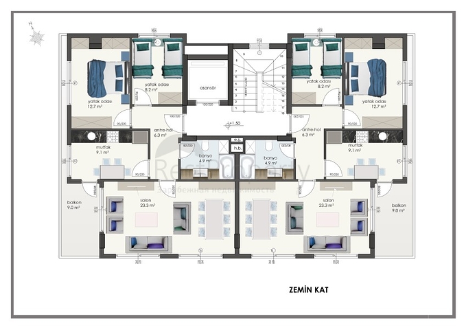 Апартаменты от застройщика на пляже Клеопатры