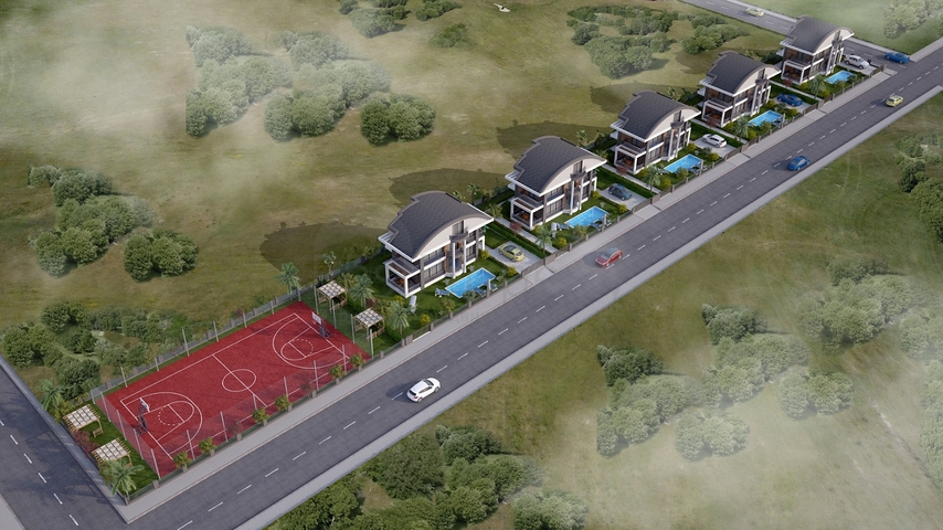 Виллы 4+1 с собственным бассейном в Кадрие Белеке