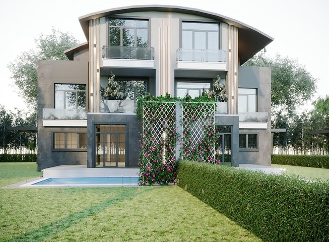 Виллы 4+1 с личным бассейном в Кадрие Белеке 