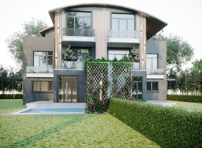 Виллы 4+1 с личным бассейном в Кадрие Белеке 