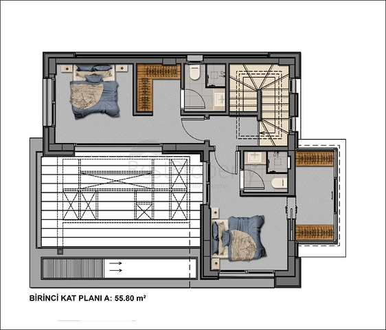 Строится комфортная вилла - проект в семейном районе Бодрума!