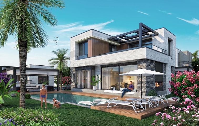 Строится комфортная вилла - проект в семейном районе Бодрума!