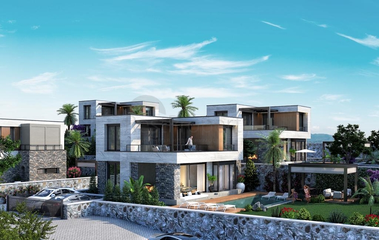 Строится комфортная вилла - проект в семейном районе Бодрума!