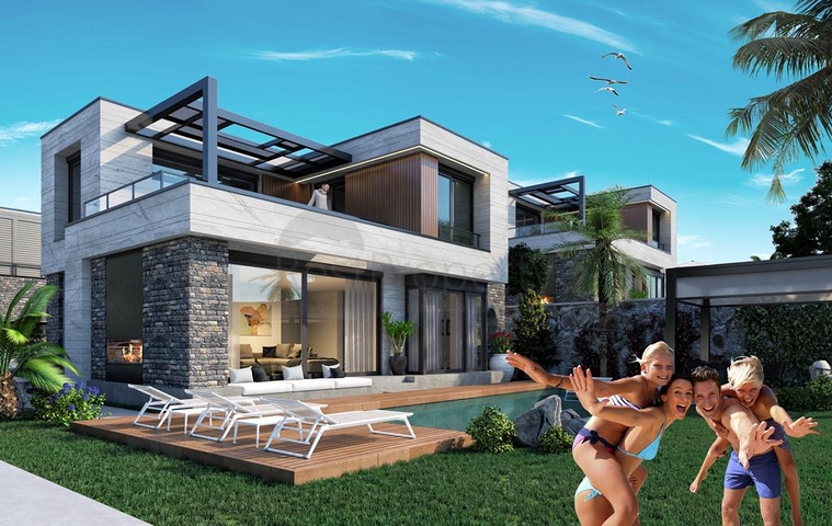 Строится комфортная вилла - проект в семейном районе Бодрума!