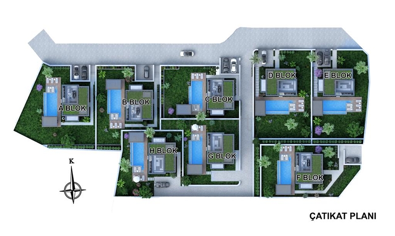 Строится комфортная вилла - проект в семейном районе Бодрума!