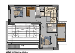 Строится комфортная вилла - проект в семейном районе Бодрума!