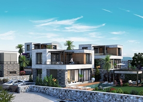 Строится комфортная вилла - проект в семейном районе Бодрума!