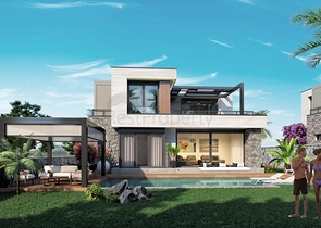 Строится комфортная вилла - проект в семейном районе Бодрума!