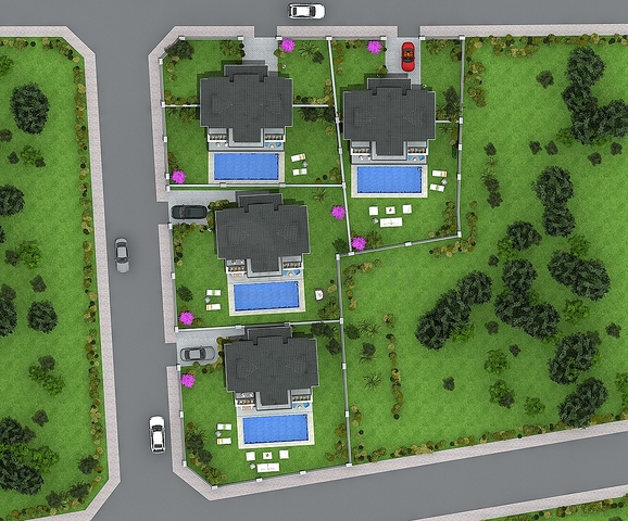 Отдельностоящие виллы 4+1 в Геджеке Фетхие