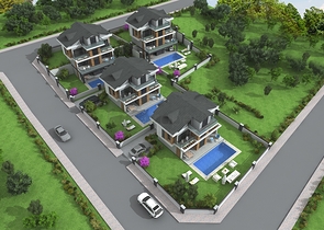 Отдельностоящие виллы 4+1 в Геджеке Фетхие