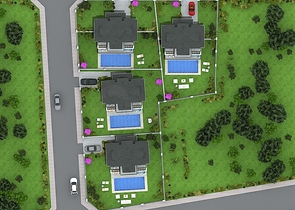 Отдельностоящие виллы 4+1 в Геджеке Фетхие