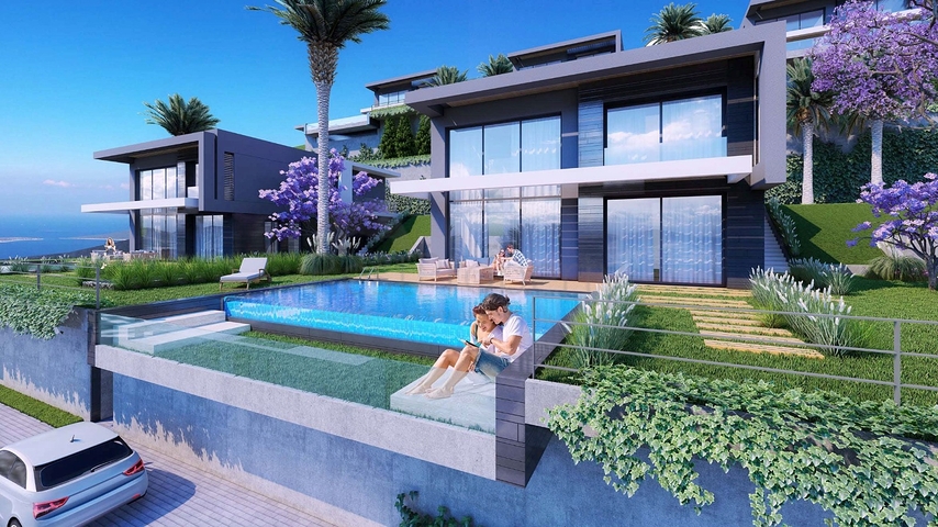 Строится элитные виллы на бухте Гюндоган!