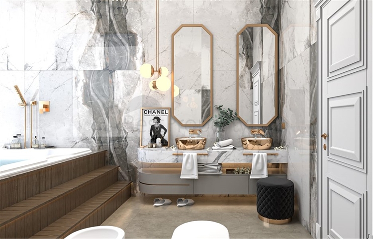 Люкс виллы на стадии строительства в районе Каргыджак