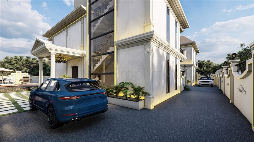 Люкс виллы на стадии строительства в районе Каргыджак