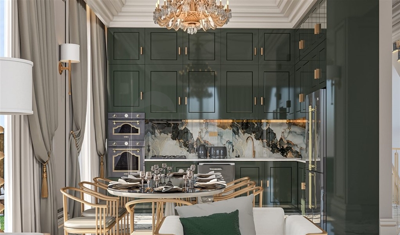 Люкс виллы на стадии строительства в районе Каргыджак