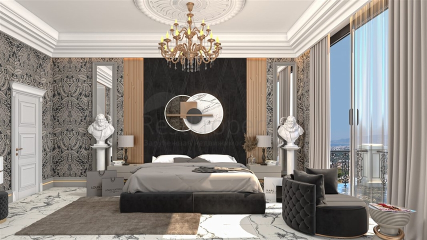 Люкс виллы на стадии строительства в районе Каргыджак