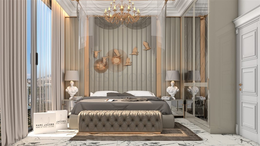 Люкс виллы на стадии строительства в районе Каргыджак