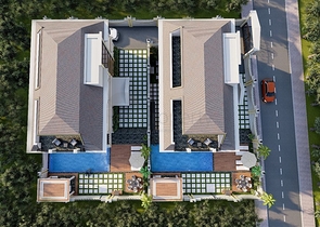 Люкс виллы на стадии строительства в районе Каргыджак