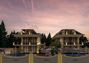 Люкс виллы на стадии строительства в районе Каргыджак