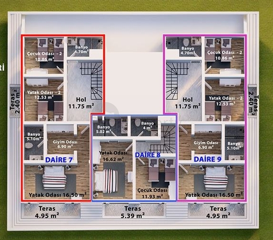 Садовые дуплексы и пентхаусы в новом проекте в самом центре Алании