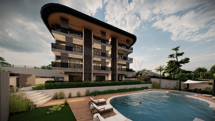 Садовые дуплексы и пентхаусы в новом проекте в самом центре Алании