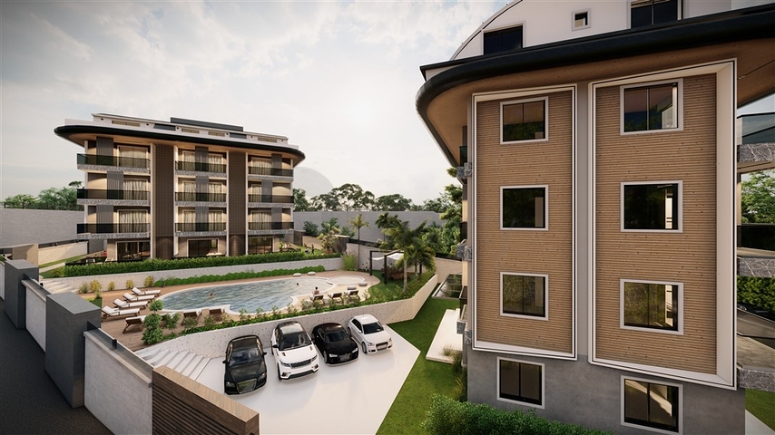 Садовые дуплексы и пентхаусы в новом проекте в самом центре Алании