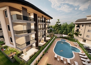 Садовые дуплексы и пентхаусы в новом проекте в самом центре Алании