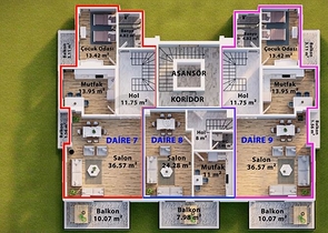 Садовые дуплексы и пентхаусы в новом проекте в самом центре Алании