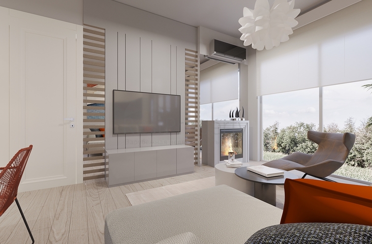 Виллы 3+1 и 4+1 в эко комплексе в окружении хвойного леса в районе Дортепе на восточной части Бодрума.