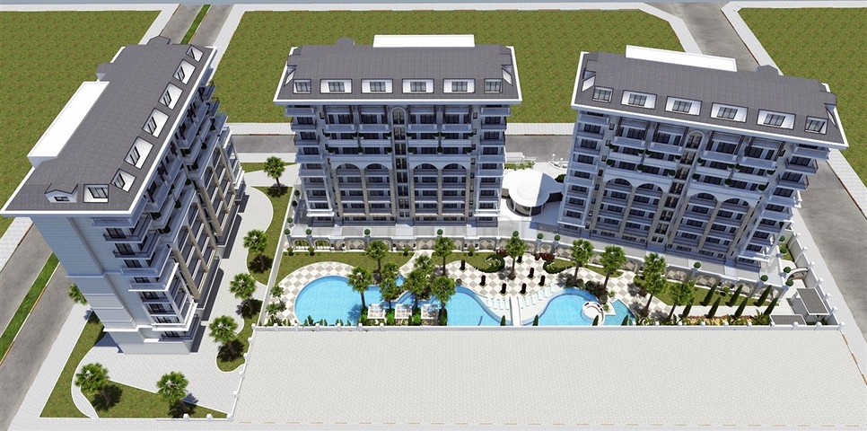 Двухкомнатная квартира в новом комплексе в районе Клеопатра