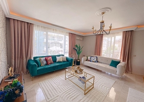 Апартаменты 2+1 с новой мебелью и техникой в центральном районе Oба