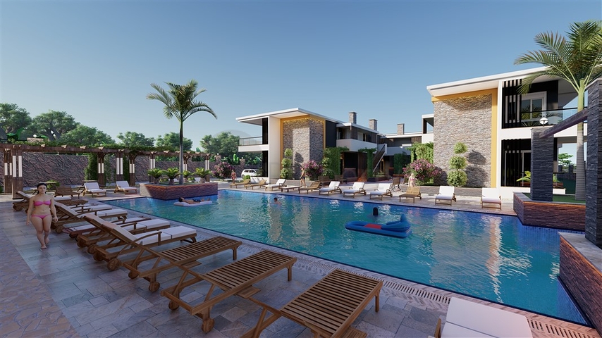 Квартира 2+1 с мебелью и техникой в новом комплексе в районе Инжекум 